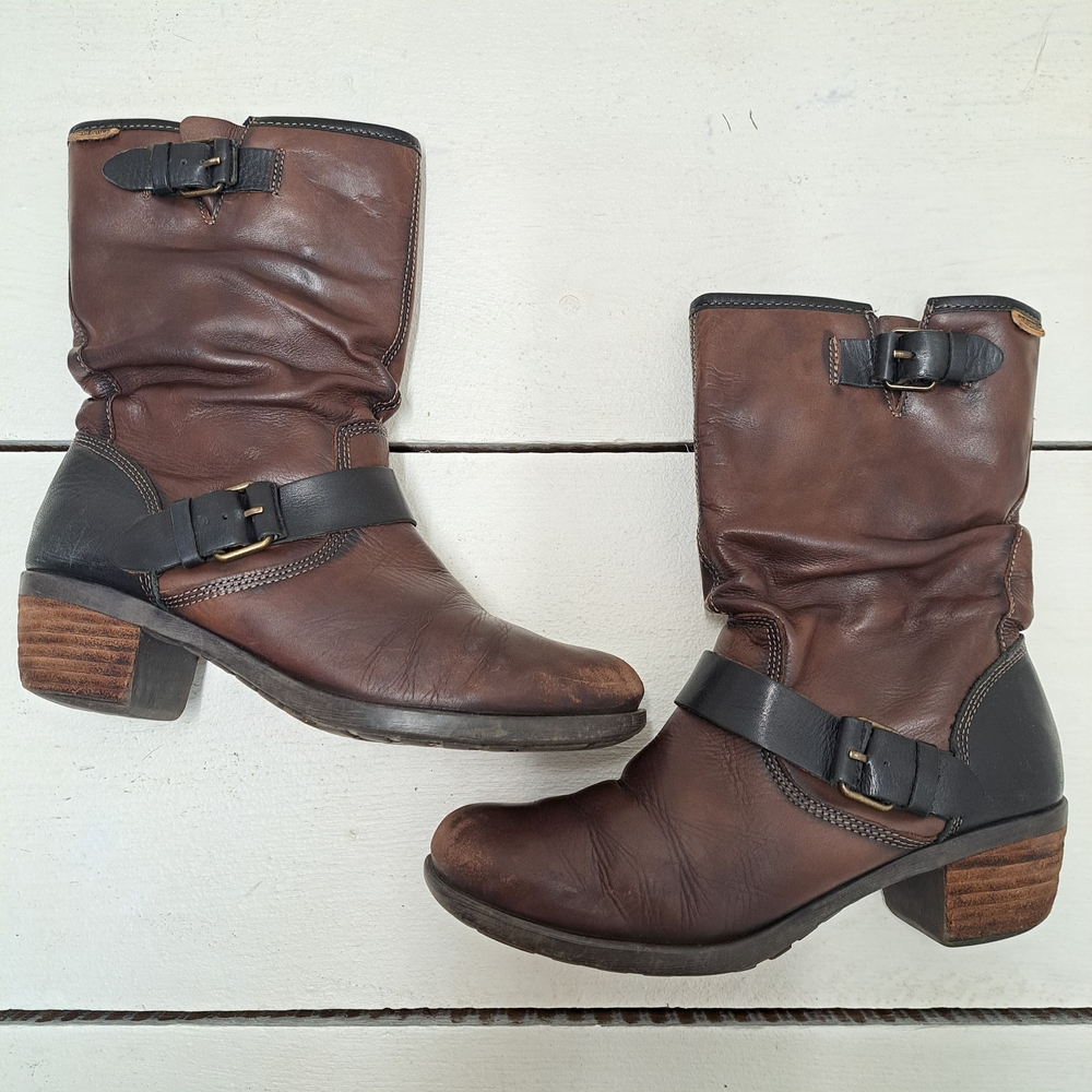 PIKOLINOS Cuero/Leather Brown Vicar Boots Made in Spain Women's Size 7.5US Or 38 - Picture 2 of 9
